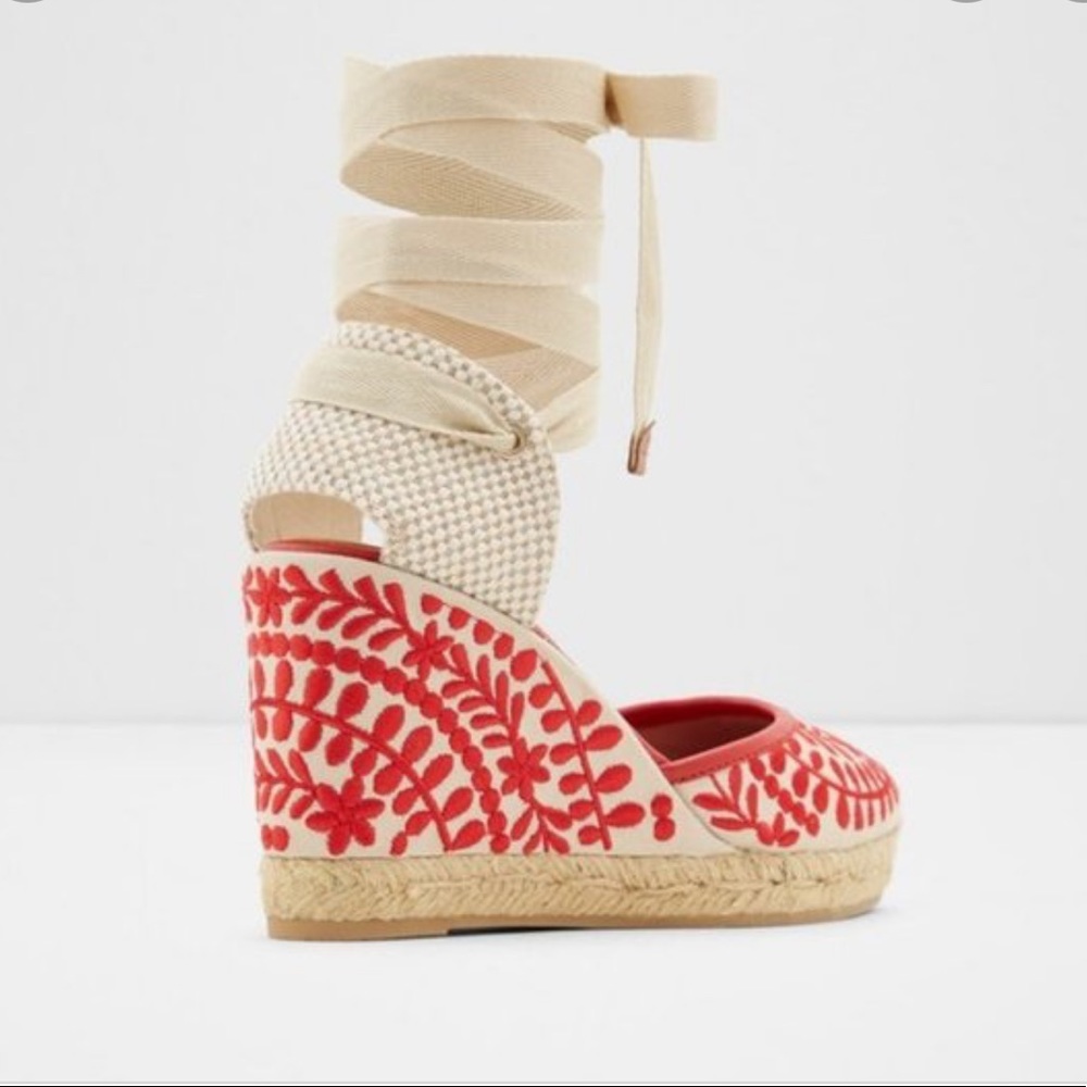 Aldo espadrilles wedge wrap sandals